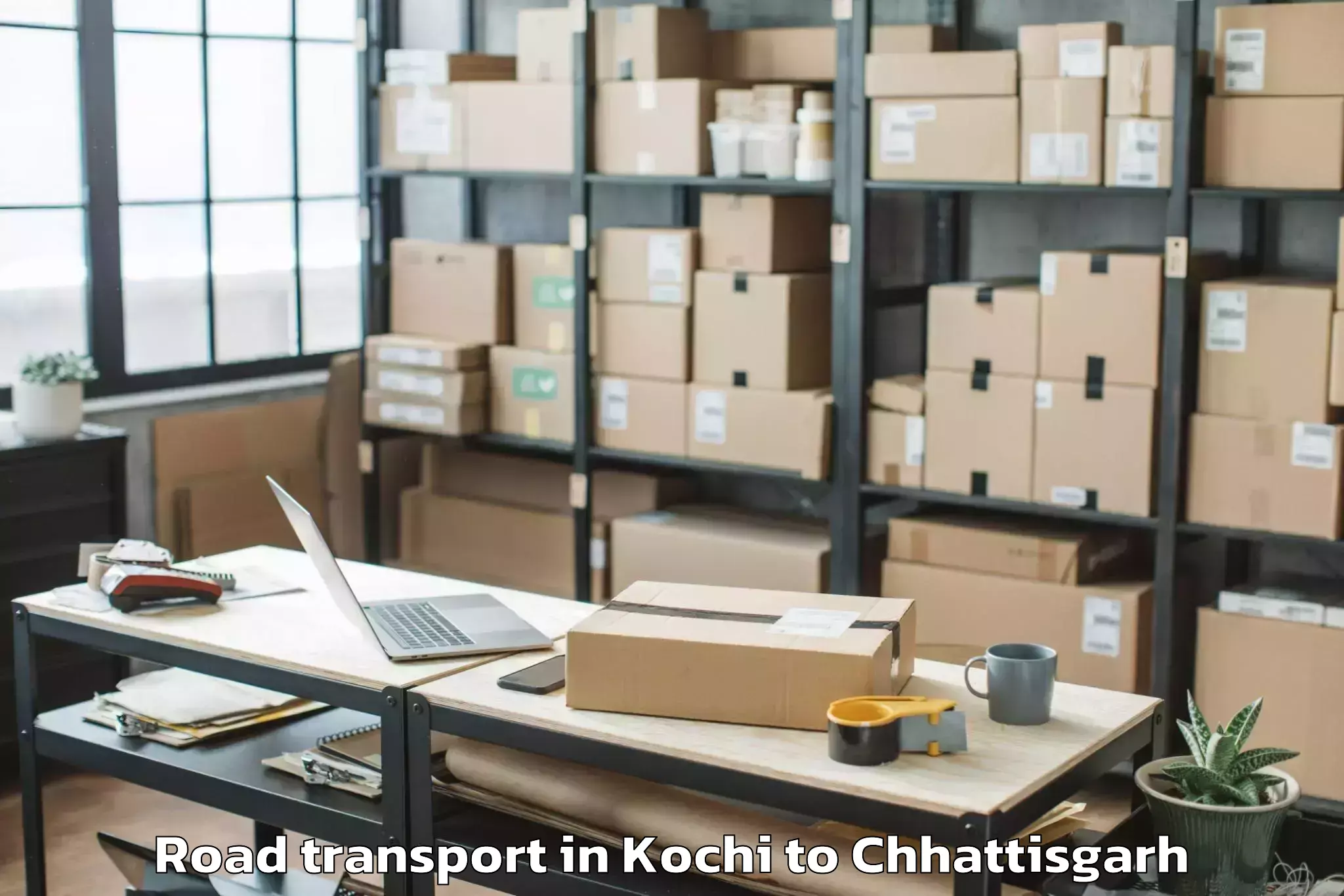 Hassle-Free Kochi to Jashpur Nagar Road Transport